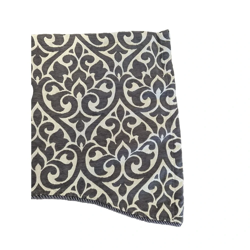 Twill & Birch Valance French Blue Belle Maison Bryce Chenille Pewter  ~53